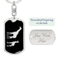 Mama Giraffe With 1 Calf v2 - Luxury Dog Tag Keychain
