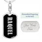 Raquel v02 - Luxury Dog Tag Keychain