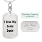 Love My Zebra Danio - Luxury Dog Tag Keychain