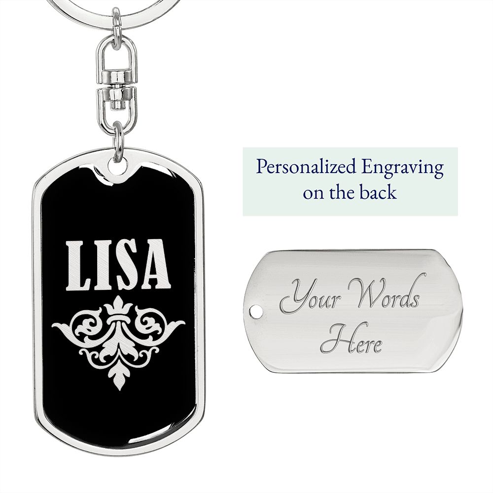 Lisa v02a - Luxury Dog Tag Keychain