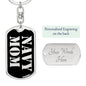 Navy Mom v2 - Luxury Dog Tag Keychain