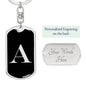 Initial A v2a - Luxury Dog Tag Keychain