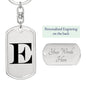 Initial E v1a - Luxury Dog Tag Keychain