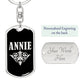 Annie v02a - Luxury Dog Tag Keychain