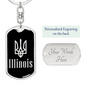 Illinois v2 - Luxury Dog Tag Keychain