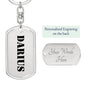 Darius - Luxury Dog Tag Keychain