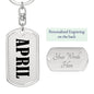 April v01 - Luxury Dog Tag Keychain