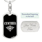 Cynthia v02a - Luxury Dog Tag Keychain