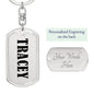 Tracey v01 - Luxury Dog Tag Keychain
