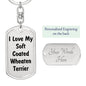 Love My Soft Coated Wheaten Terrier v4 - Luxury Dog Tag Keychain