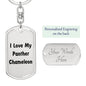 Love My Panther Chameleon - Luxury Dog Tag Keychain
