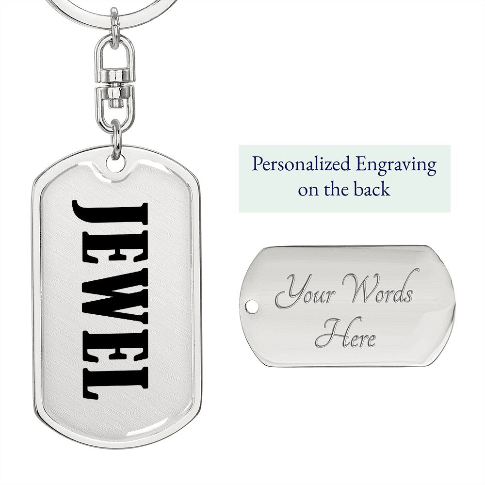 Jewel v01 - Luxury Dog Tag Keychain