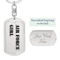 Air Force Girl - Luxury Dog Tag Keychain