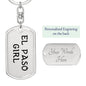 El Paso Girl v4 - Luxury Dog Tag Keychain