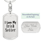 Love My Irish Setter - Luxury Dog Tag Keychain