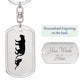 Mama Lioness With 1 Cub - Luxury Dog Tag Keychain