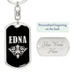 Edna v02a - Luxury Dog Tag Keychain