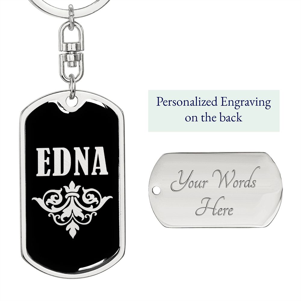 Edna v02a - Luxury Dog Tag Keychain