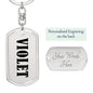 Violet v01 - Luxury Dog Tag Keychain