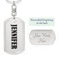 Jennifer v01 - Luxury Dog Tag Keychain