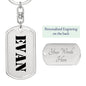 Evan - Luxury Dog Tag Keychain