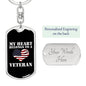 My Heart Belongs To A Veteran - Luxury Dog Tag Keychain