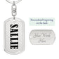 Sallie v01 - Luxury Dog Tag Keychain