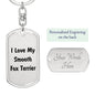 Love My Smooth Fox Terrier v4 - Luxury Dog Tag Keychain