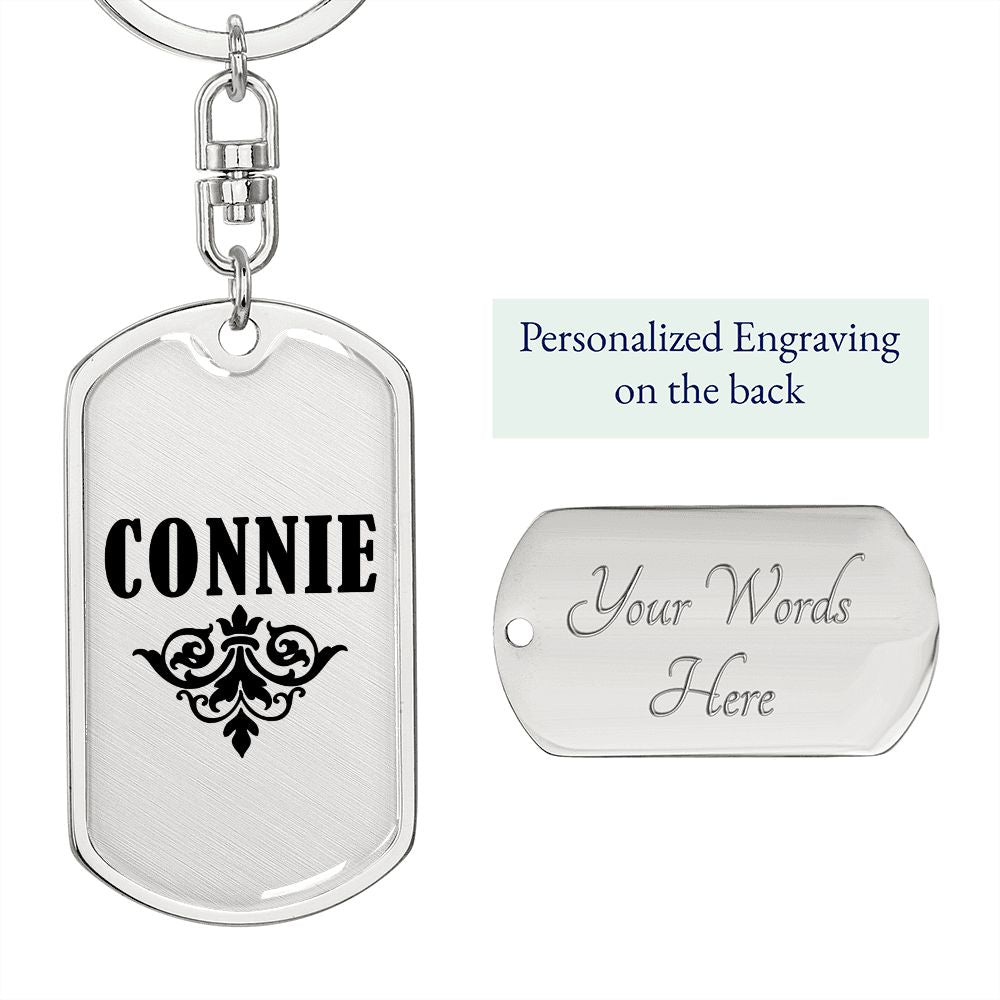 Connie v01a - Luxury Dog Tag Keychain