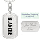 Blanche v01 - Luxury Dog Tag Keychain