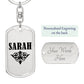Sarah v01a - Luxury Dog Tag Keychain