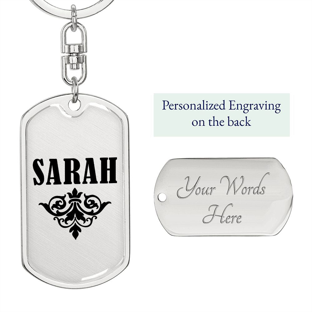 Sarah v01a - Luxury Dog Tag Keychain