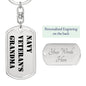 Navy Veteran's Grandma - Luxury Dog Tag Keychain