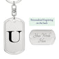 Initial U v1a - Luxury Dog Tag Keychain