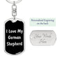 Love My German Shepherd v5 - Luxury Dog Tag Keychain