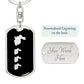 Mama Rabbit With 3 Kittens v2 - Luxury Dog Tag Keychain