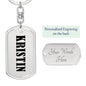 Kristin v01 - Luxury Dog Tag Keychain