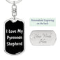 Love My Pyrenean Shepherd v5 - Luxury Dog Tag Keychain