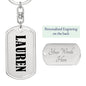 Lauren v01 - Luxury Dog Tag Keychain