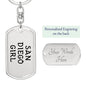 San Diego Girl v4 - Luxury Dog Tag Keychain