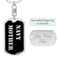 Navy Mother v2 - Luxury Dog Tag Keychain