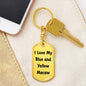 Love My Blue and Yellow Macaw - Luxury Dog Tag Keychain