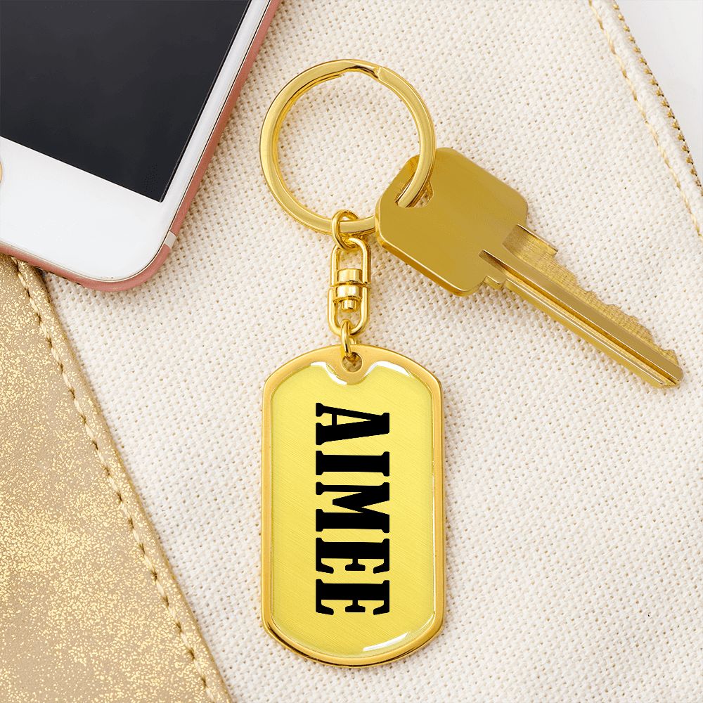 Aimee v01 - Luxury Dog Tag Keychain