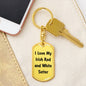 Love My Irish Red and White Setter v4 - Luxury Dog Tag Keychain