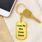 Love My Blue Crown Conure - Luxury Dog Tag Keychain