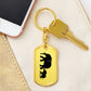Mama Elephant With 1 Calf - Luxury Dog Tag Keychain