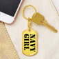 Navy Girl - Luxury Dog Tag Keychain