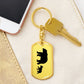 Mama Bear With 1 Cub - Luxury Dog Tag Keychain