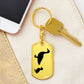 Mama Duck With 1 Duckling - Luxury Dog Tag Keychain