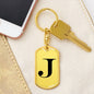Initial J v1a - Luxury Dog Tag Keychain